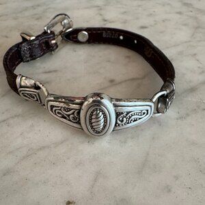 Western Style Leather/silver bracelet